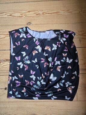 Signature Collection Butterfly Print Blouse Black XL